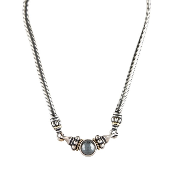 LAGOS Caviar Hematite Convertible Collar Necklace, 925 Silver & 18K Gold - Picture 14 of 14